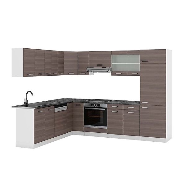 Vicco R-Line Eckküche Edelgrau/Weiß 227 x 287 cm AP Anthrazit günstig online kaufen