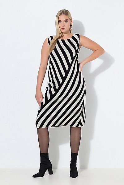 Ulla Popken Strickkleid Strickkleid Streifen A-Linie U-Boot-Ausschnitt günstig online kaufen