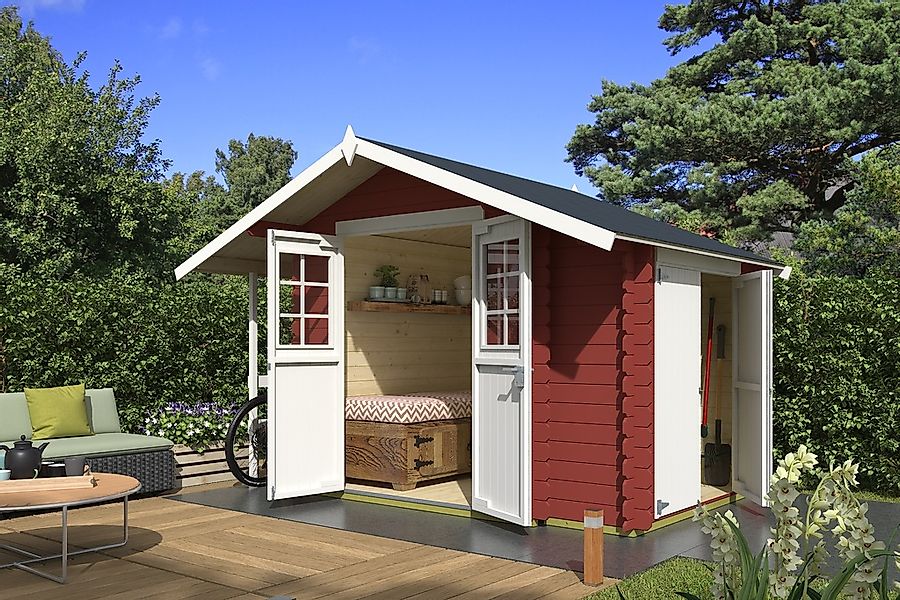 Nordic Holz Gartenhaus "Vilano 1" mit 3 getrennten Bereiche günstig online kaufen