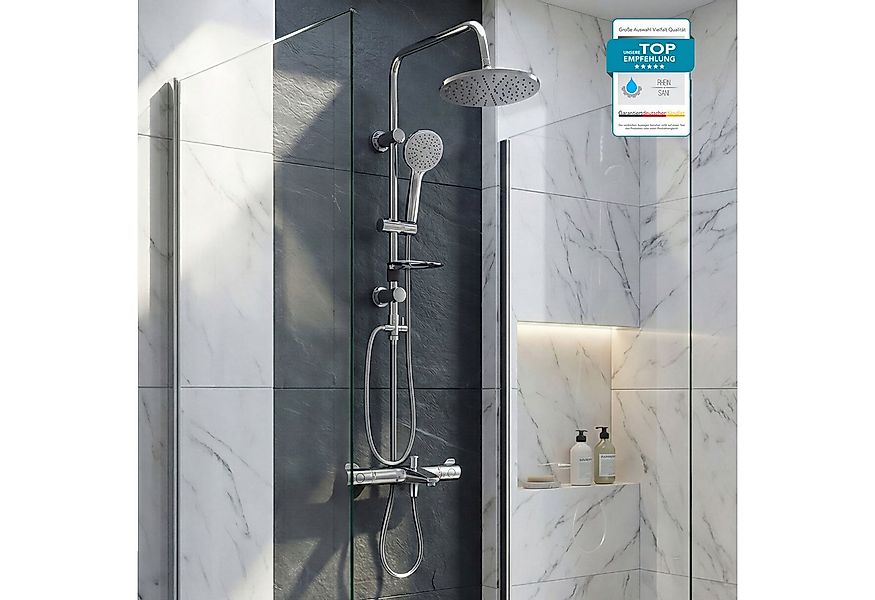 Grohe Duscharmatur Grohtherm 800 Set mit Thermostat Wannenarmatur chrom Dus günstig online kaufen