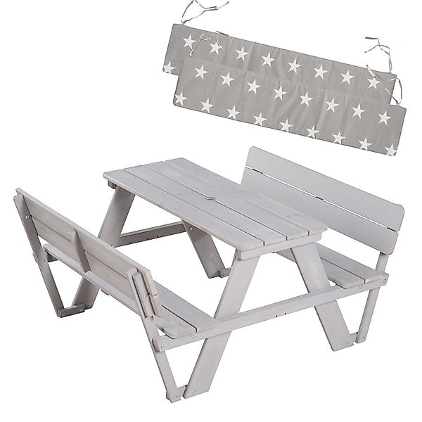 roba® Kindersitzgruppe »Picknick for 4 Outdoor +, Grau«, (Set), mit Lehne; günstig online kaufen