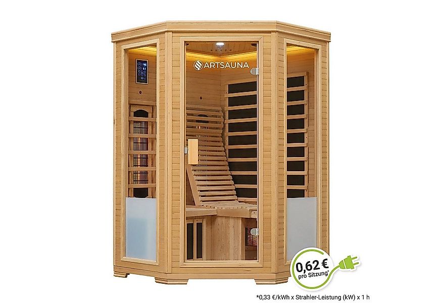 Artsauna Infrarotkabine Aalborg Dual-Technologie, für 2 Personen, Hemlockho günstig online kaufen
