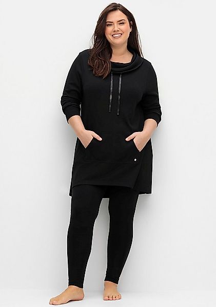 Sheego T-Shirt Sweatshirt Langarm in A-Linie mit Stehkragen günstig online kaufen
