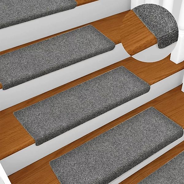 Treppenmatten 10 Stk. Hellgrau 65x25 Cm Nadelvlies günstig online kaufen