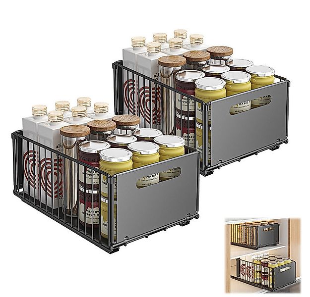 NUODWELL Schubkasteneinsatz 2 Stück Teleskopschublade, Ausziehbarer Schrank günstig online kaufen