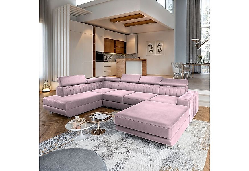 Masseno Ecksofa SIENA mit Schlaffunktion U-Form, Sofa mit Bettkasten günstig online kaufen