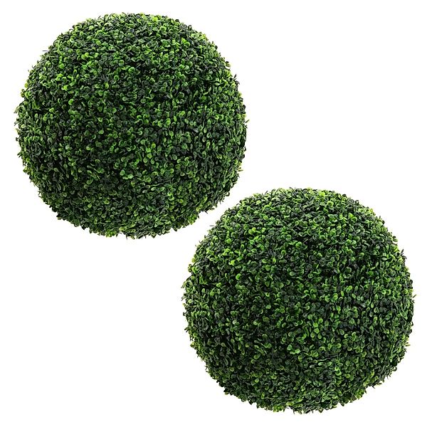 ML-Design 2x Künstliche Buchsbaumkugel Groß Ø35 cm Grün aus Kunststoff günstig online kaufen