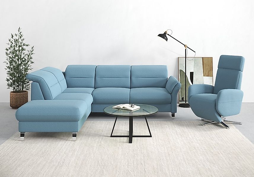 sit&more Ecksofa "Grenoble L-Form mit Federkern" wahlweise mit Bettfunktion günstig online kaufen