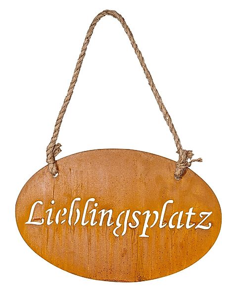 Levandeo® Metallbild, Schild Lieblingsplatz 30x18cm Garten-Deko günstig online kaufen