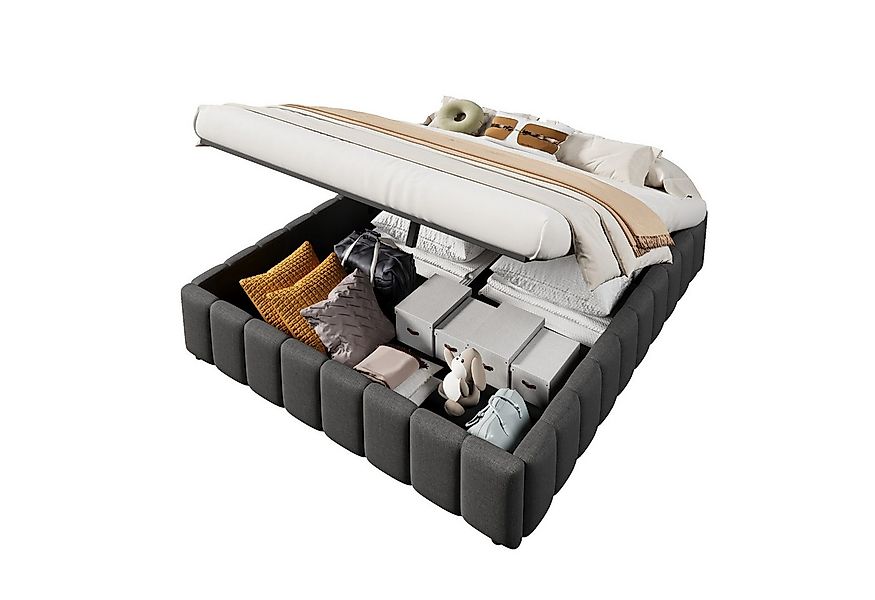 SOFTWEARY Futonbett (mit Lattenrost und Aufbewahrung, 140x200 cm), Doppelbe günstig online kaufen