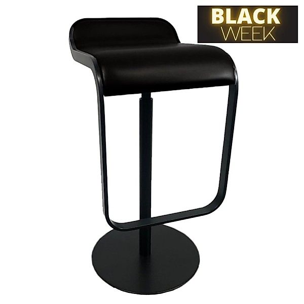 lapalma LEM S80 Barhocker | Ledersitz Schwarz | Gestell schwarz | Gasfeder günstig online kaufen