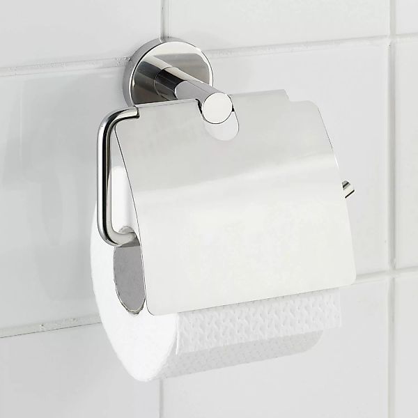 WENKO Toilettenpapierhalter Bosio mit Deckel Edelstahl glänzend, rostfrei s günstig online kaufen