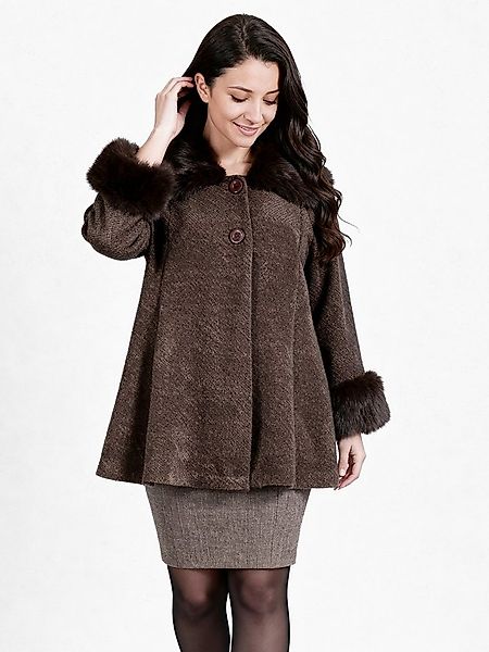 PEKIVESSA Winterjacke Elegante Jacke mit Fellimitatkragen gefüttert mit Kun günstig online kaufen