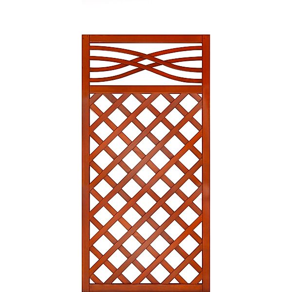 Zaunelement Malaga mit Gitter 180 cm x 90 cm Teak FSC günstig online kaufen