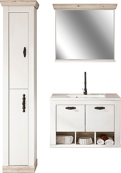 Home affaire Badmöbel-Set »Florenz, Bad im Landhausstil, 3-teiliges Badezim günstig online kaufen