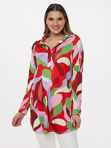 MONACO blue Druckbluse Longbluse figurumspielend im günstig online kaufen
