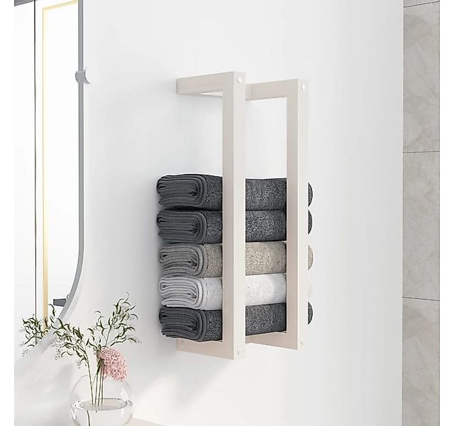 furnicato Handtuchhalter Weiß 23x18x60 cm Massivholz Kiefer günstig online kaufen