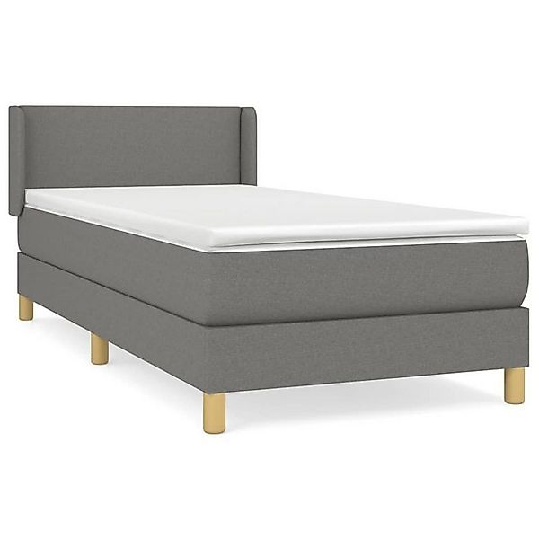 furnicato Bett Boxspringbett mit Matratze Dunkelgrau 80x200 cm Stoff (1-tlg günstig online kaufen