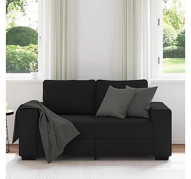 vidaXL Sofa 2-Sitzer-Sofa Schwarz 160x77x82 cm Stoff, 1 Teile günstig online kaufen