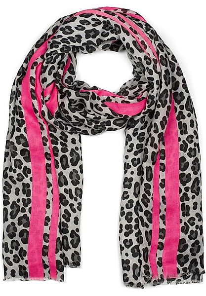 styleBREAKER Modeschal Weicher Schal mit Leoparden Print und Streifen, (1-S günstig online kaufen