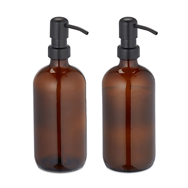 relaxdays Seifenspender Glas Seifenspender 2er Set günstig online kaufen