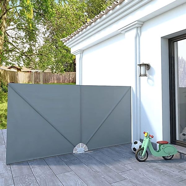 furnicato Faltbarer Terrassen-Seitenfächer Grau 300×150 cm günstig online kaufen