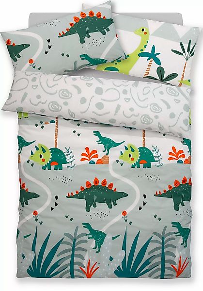 Lüttenhütt Kinderbettwäsche »CUDDLEE«, in vielen Designs: Dino,Einhorn,Welt günstig online kaufen