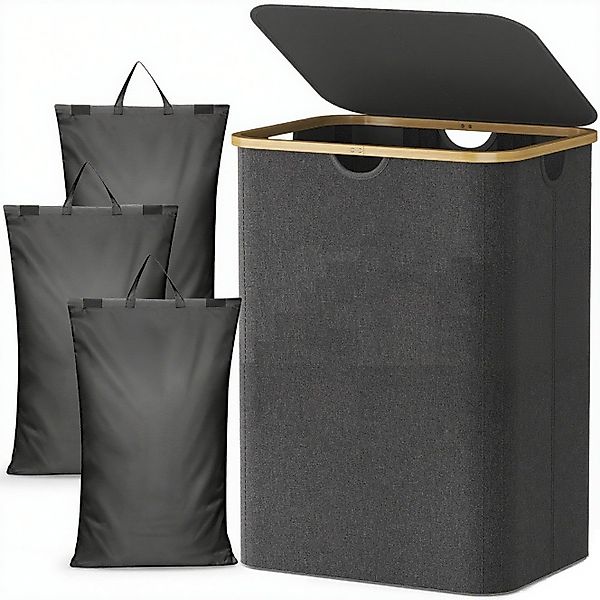 Lifewit Wäschebox 150L Wäschekorb mit Deckel, günstig online kaufen