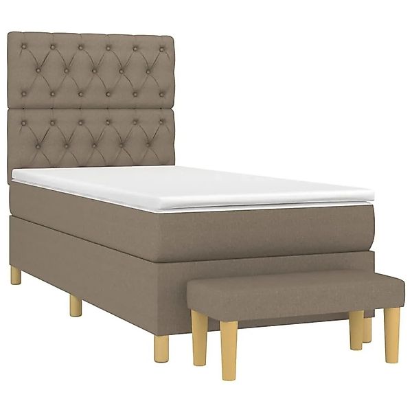 vidaXL Boxspringbett mit Matratze Taupe 80x200 cm Stoff 3137353 günstig online kaufen