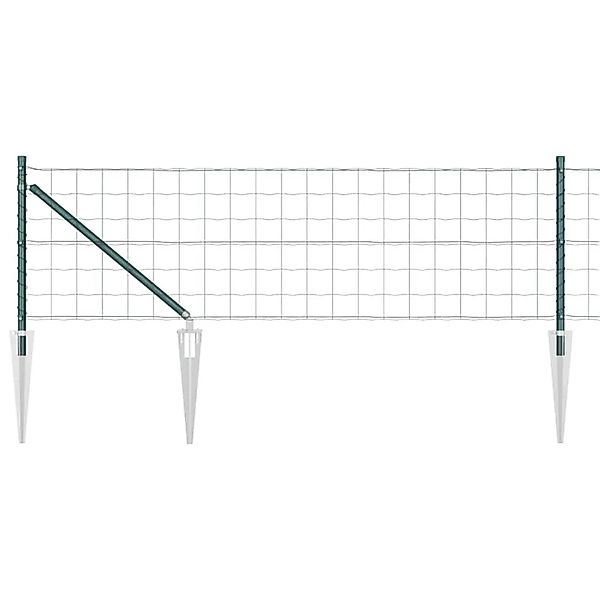 vidaXL Zaun mit Pfosten Grün 0,6 x 10 m Stahl und PVC 3350569 günstig online kaufen