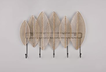 MIRRORS AND MORE Wandgarderobe "Alma" 1 Stk. tlg. Blatt-Design mit 5 Haken günstig online kaufen