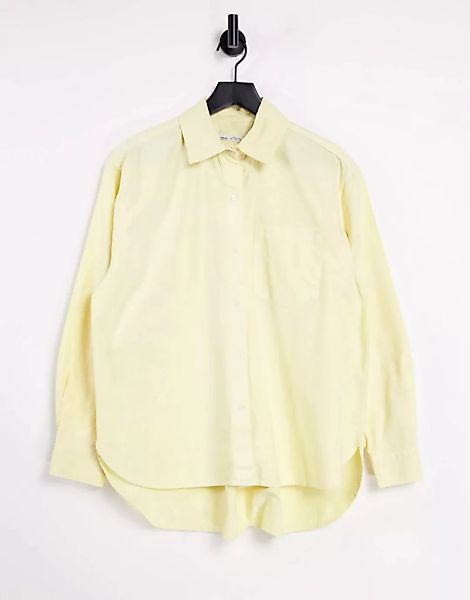 Pull&Bear – Baumwollhemd in Gelb günstig online kaufen