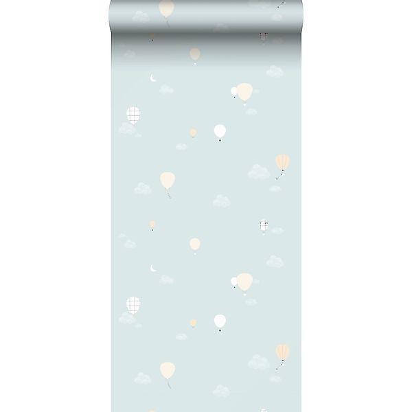 Sanders & Sanders Tapete Luftballons Hellblau 53 cm x 10 m günstig online kaufen