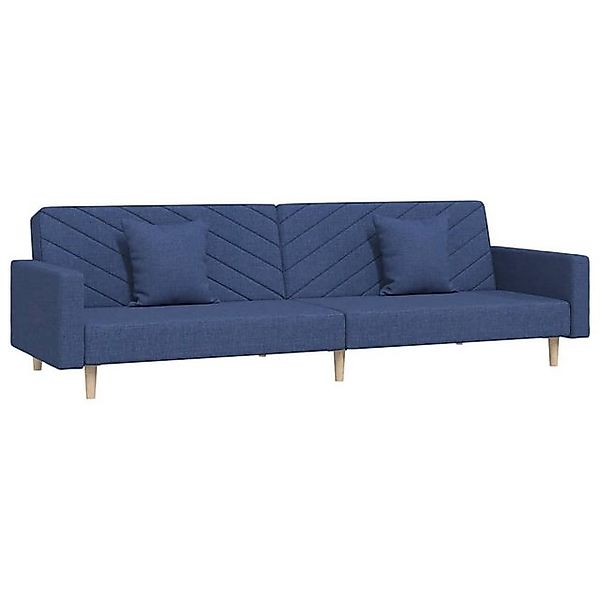 vidaXL Schlafsofa, Sofa 2-Sitzer mit 2 Kissen Blau Stoff günstig online kaufen