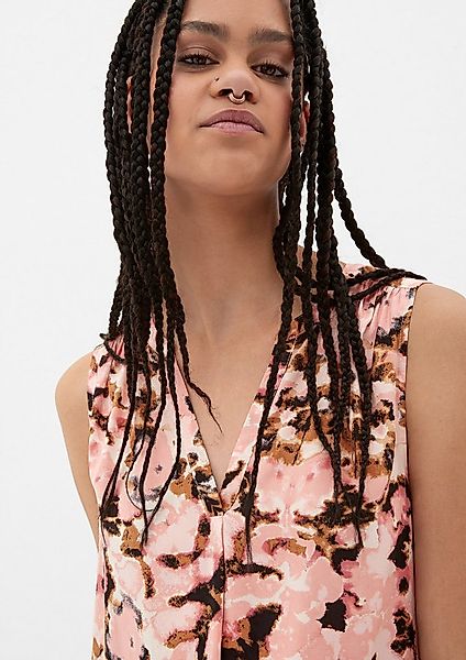 QS Blusentop Bluse Viskosebluse mit Raffung günstig online kaufen