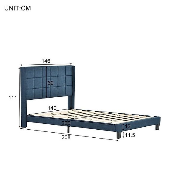 REDOM Polsterbett gepolstertes Bett, 140*200 cm Inklusive Matratze günstig online kaufen