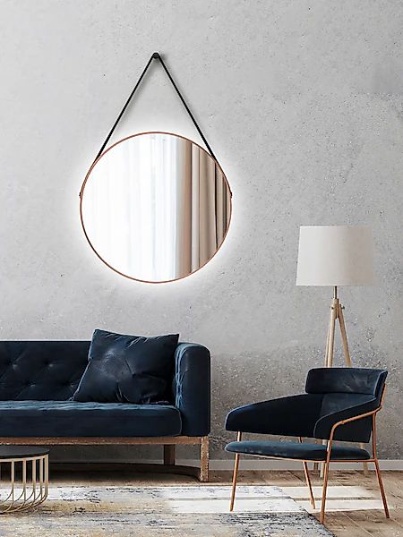 Talos LED-Lichtspiegel rund, mit indirekter LED Beleuchtung, matt Ø 80 cm günstig online kaufen