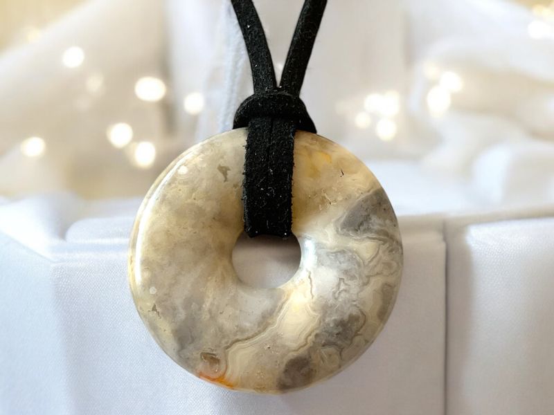 Steinfixx® Lange Kette echter Edelsteindonut 30 günstig online kaufen