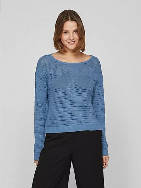 Vila Strickpullover Legerer Strickpullover Transparent Feinstrick Sweater V günstig online kaufen