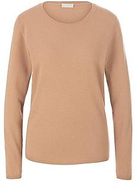 Rundhals-Pullover aus Schurwolle und Kaschmir Peter Hahn braun günstig online kaufen