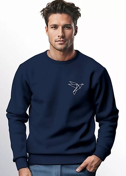 Neverless Sweatshirt Sweatshirt Herren Polygon Print Aufdruck Vogel Origami günstig online kaufen