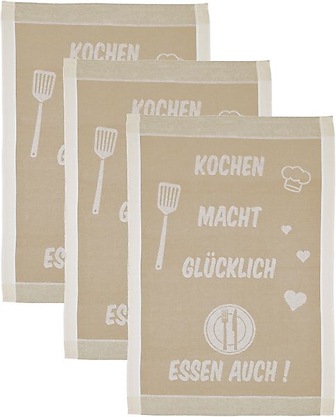 ROSS Geschirrtuch Kochen macht glücklich... Essen günstig online kaufen