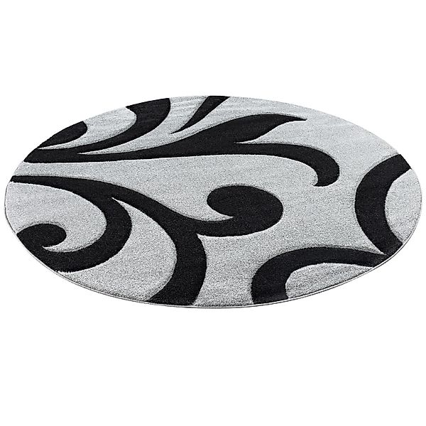 Pergamon Designer Teppich Maui Ranken Grau160cm Rund günstig online kaufen
