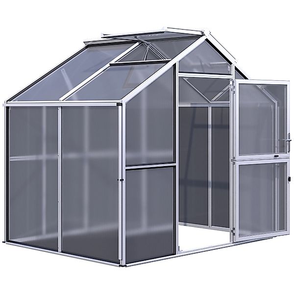 KGT Gewächshaus Novum II Aluminiumfarben 5,68 m² günstig online kaufen