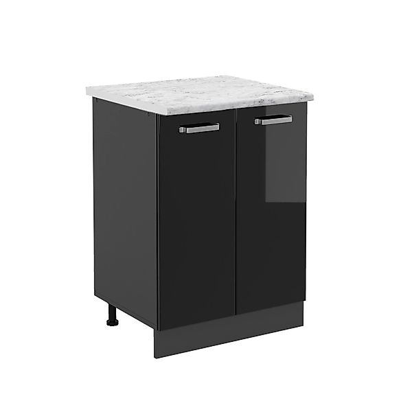 Vicco Küchenunterschrank R-Line Küchenkommode Schwarz Hochglanz 60 cm AP Ma günstig online kaufen