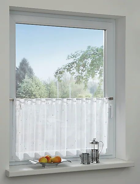 Gardine »Bistrogardine Voile Foilprint«, (1 St.), mit verdeckten Schlaufen günstig online kaufen
