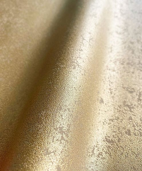 Newroom Vliestapete, Tapete, Uni, Beton, Gold Tapete Wohnzimmer Flur Wallpa günstig online kaufen