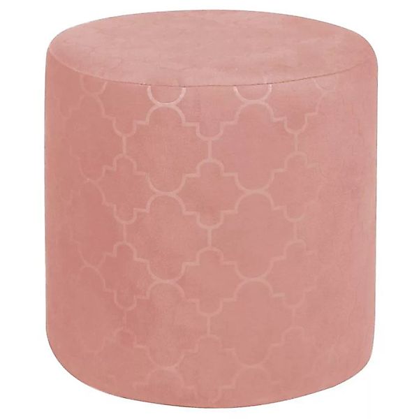 Sitzhocker ORLEANS rund mit Samt Stoff in rosa günstig online kaufen