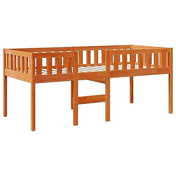 vidaXL Bett Kinderbett ohne Matratze Wachsbraun 75x190 cm Massivholz Kiefer günstig online kaufen