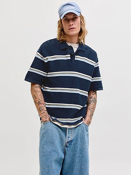 Jack & Jones Polokragenpullover "JORMAINE KNIT STRIPE POLO SN" Baumwolle, r günstig online kaufen